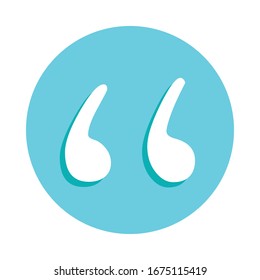 Quotation marks badge icon. Simple glyph, flat vector of web icons for ui and ux, website or mobile application