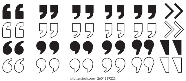 Quotation marks. Black quotes icon vector.