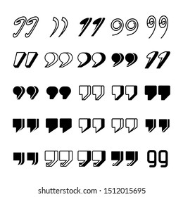 quotation marks, discussion sign set