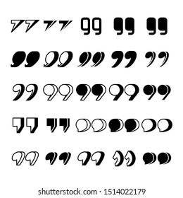 quotation marks, discussion sign set