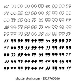 quotation marks, discussion sign set
