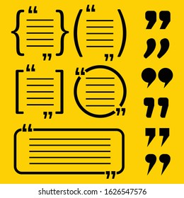 Quotation marks. Frame with quotes. Quote vector comment