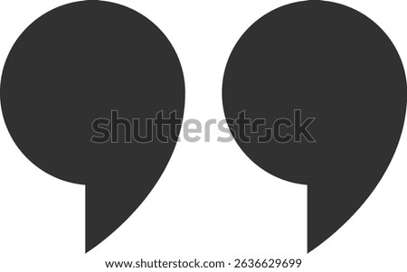 Quotation marks icon indicating a citation, quote or direct speech, used in writing and printing to enclose words quoted from a speaker or a book