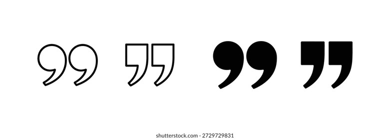 Quotation Marks Icon Set for Quotes Text Writing and Typography