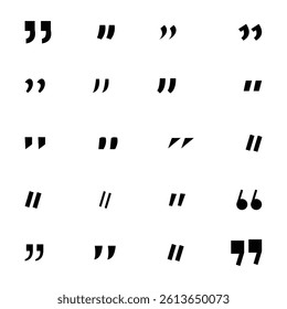  Quotation Marks Icon Set  Stylish Quote Symbol Collection for Typography and Design