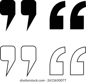  Quotation Marks Icon Set  Stylish Quote Symbol Collection for Typography and Design