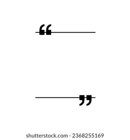 Quotation Marks Icon Symbol, can use for space for Quote, Text, Tittle, Speech, Advice, Memo, Poetry, or Graphic Design Element. Vector Illustration