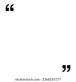 Quotation Marks Icon Symbol, can use for space for Quote, Text, Tittle, Speech, Advice, Memo, Poetry, or Graphic Design Element. Vector Illustration