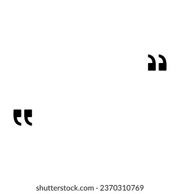 Quotation Marks Icon Symbol, can use for space for Quote, Text, Tittle, Speech, Advice, Memo, Poetry, or Graphic Design Element. Vector Illustration