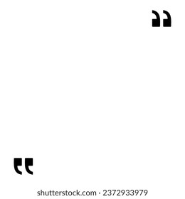 Símbolo de icono Marcas de cotización, que puede utilizarse para el espacio de comillas, texto, título, voz, consejo, memorándum, poesía o elemento de diseño gráfico. Ilustración vectorial