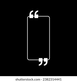 Quotation Marks Icon Symbol, can use for space for Quote, Text, Tittle, Speech, Advice, Memo, Poetry, or Graphic Design Element. Vector Illustration