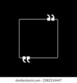 Quotation Marks Icon Symbol, can use for space for Quote, Text, Tittle, Speech, Advice, Memo, Poetry, or Graphic Design Element. Vector Illustration