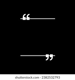 Quotation Marks Icon Symbol, can use for space for Quote, Text, Tittle, Speech, Advice, Memo, Poetry, or Graphic Design Element. Vector Illustration