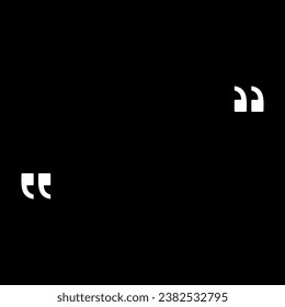 Quotation Marks Icon Symbol, can use for space for Quote, Text, Tittle, Speech, Advice, Memo, Poetry, or Graphic Design Element. Vector Illustration