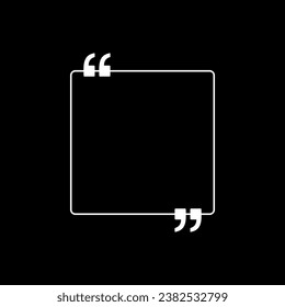 Quotation Marks Icon Symbol, can use for space for Quote, Text, Tittle, Speech, Advice, Memo, Poetry, or Graphic Design Element. Vector Illustration