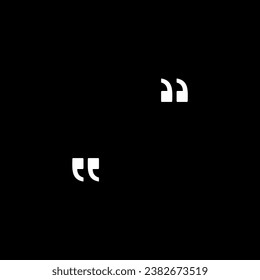 Quotation Marks Icon Symbol, can use for space for Quote, Text, Tittle, Speech, Advice, Memo, Poetry, or Graphic Design Element. Vector Illustration
