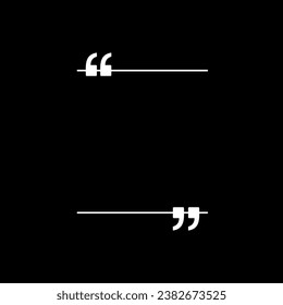 Quotation Marks Icon Symbol, can use for space for Quote, Text, Tittle, Speech, Advice, Memo, Poetry, or Graphic Design Element. Vector Illustration