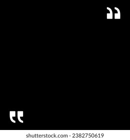 Quotation Marks Icon Symbol, can use for space for Quote, Text, Tittle, Speech, Advice, Memo, Poetry, or Graphic Design Element. Vector Illustration