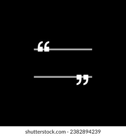 Quotation Marks Icon Symbol, can use for space for Quote, Text, Tittle, Speech, Advice, Memo, Poetry, or Graphic Design Element. Vector Illustration