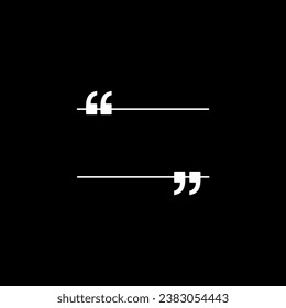 Quotation Marks Icon Symbol, can use for space for Quote, Text, Tittle, Speech, Advice, Memo, Poetry, or Graphic Design Element. Vector Illustration