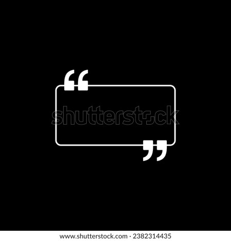 Quotation Marks Icon Symbol, can use for space for Quote, Text, Tittle, Speech, Advice, Memo, Poetry, or Graphic Design Element. Vector Illustration