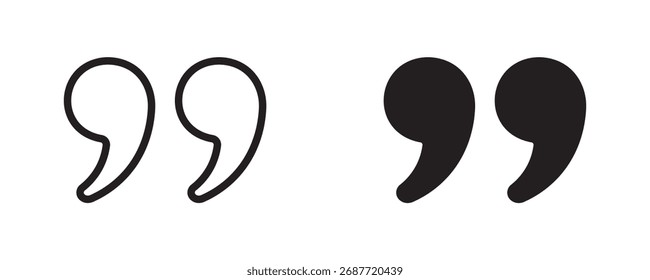 Ícone de aspas, ilustração vetorial .	