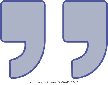 Quotation marks illustration with isolated background 
