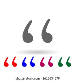 Quotation marks multi color icon. Simple glyph, flat vector of web icons for ui and ux, website or mobile application