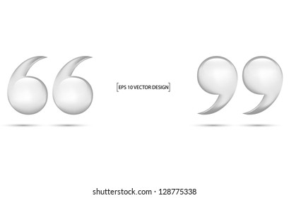 Quotation Marks  On White Background