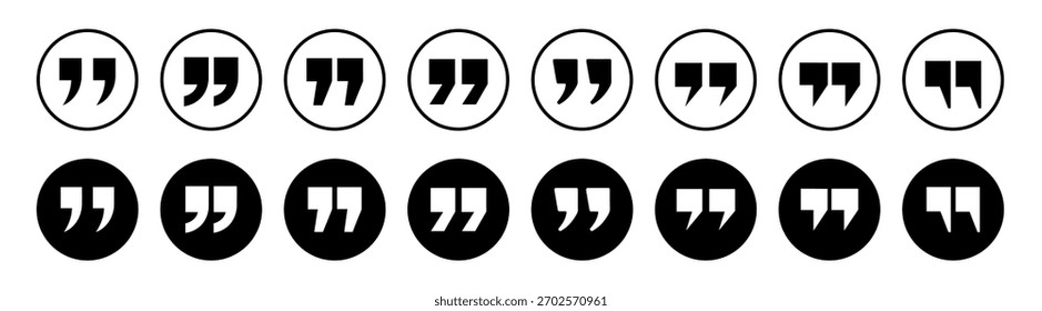 Los Botones redondos del icono fijan la colección de Vector en blanco y negro sobre fondo transparente