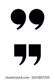 Quotation Marks Signs Vector on Black Colour