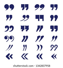 Quotation marks. Speech punctuation text vector typography collection