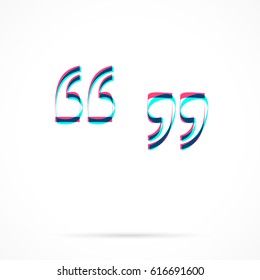Quotation marks symbol hand drawn with blue and pink highlighters, isolated on a blank background.
Vector illustration, easy to edit, manipulate, resize or colorize.
