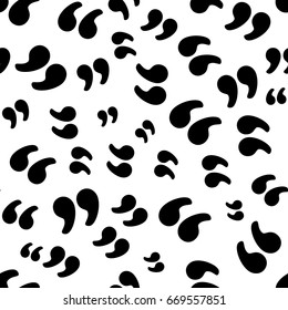 Quotation Marks Symbol Seamless Pattern, Isolated On White Background. Vector Illustration, Easy To Edit.