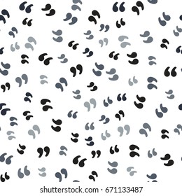 Quotation Marks Symbol Seamless Pattern, Isolated On White Background. Vector Illustration, Easy To Edit.