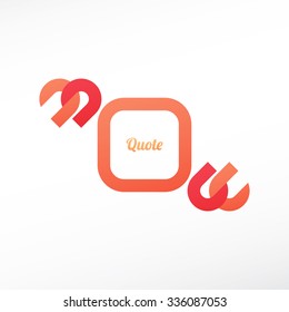 quotation marks symbol and speech bubble isolated on white background. vector text box design