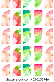 Quotation Marks Vector Background Illustration With Floral Watercolor Pattern. Card Design.