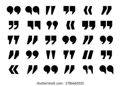 Quotation marks vector collection. Quotes icon. Speech mark symbol.