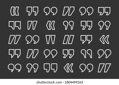 Quotation marks vector collection. Quotes icon. Speech mark symbol.