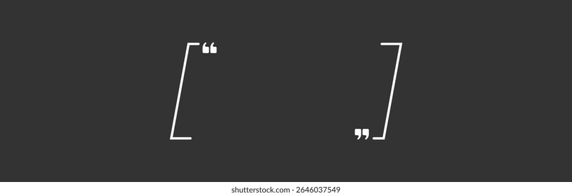 Quotation paragraph icon. Speech bubble, blank frame for citation symbol