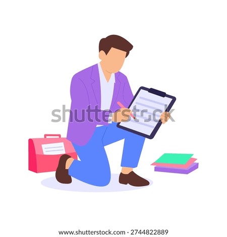Quotation Preparation, drafting price offers for buyers, Flat vector character illustration