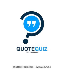 quotation question vector logo design. Suitable for business, education and question mark