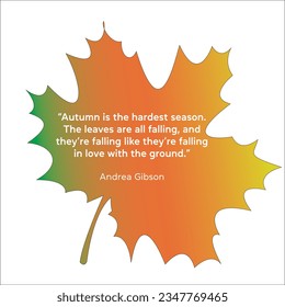 Quotation related to autumn is written in vectorize format