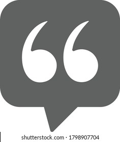 Quotation sign icon / gray version