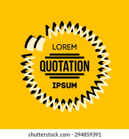 Quotation Speech banner. Quote vector set icon.