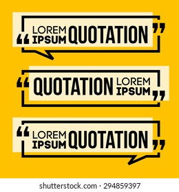 Quotation Speech banner. Quote vector set icon.