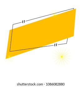 Quotation Speech Bannern in orange color  with stars. Vector Illustration