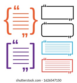 Quotation template in quotes. Creative vector banner with frame with quotes.
