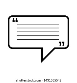 Quotation template in quotes. Frame with quotes. Quote vector comment