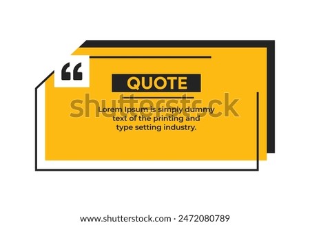 Quotation text box frame in geometric shape outline box template